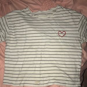 Striped shirt with red heart like new
